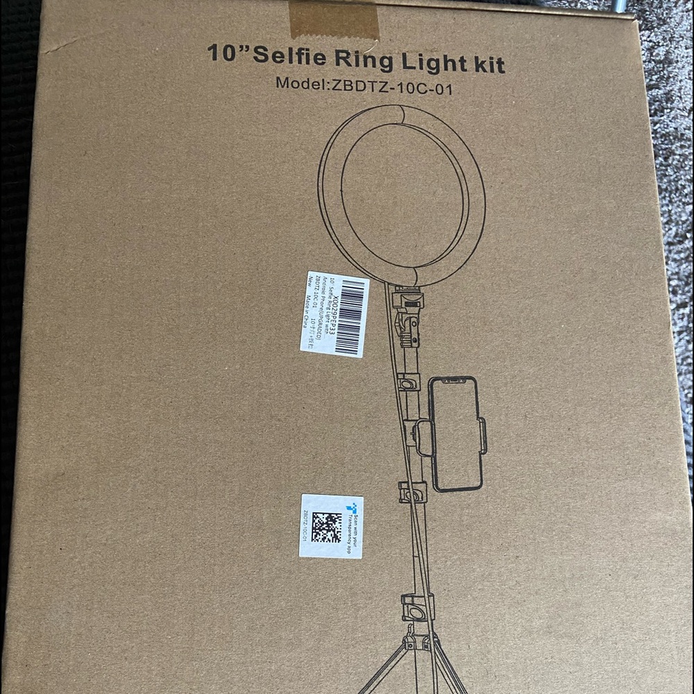 New still in Box 10” selfie ring light kit